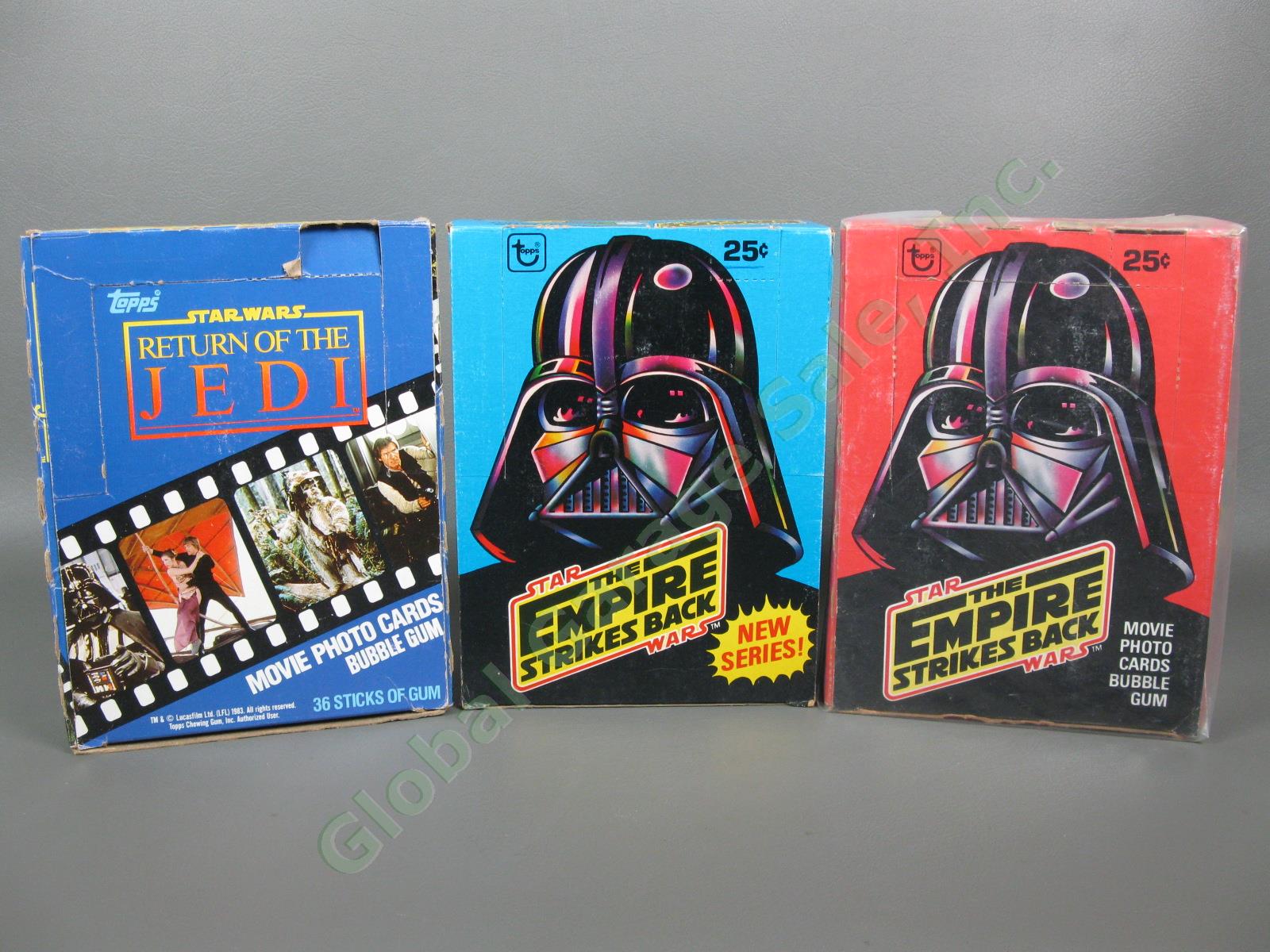 3 Star Wars Empire Strikes Back Return of the Jedi EMPTY Wax Pack Box Display NR 1