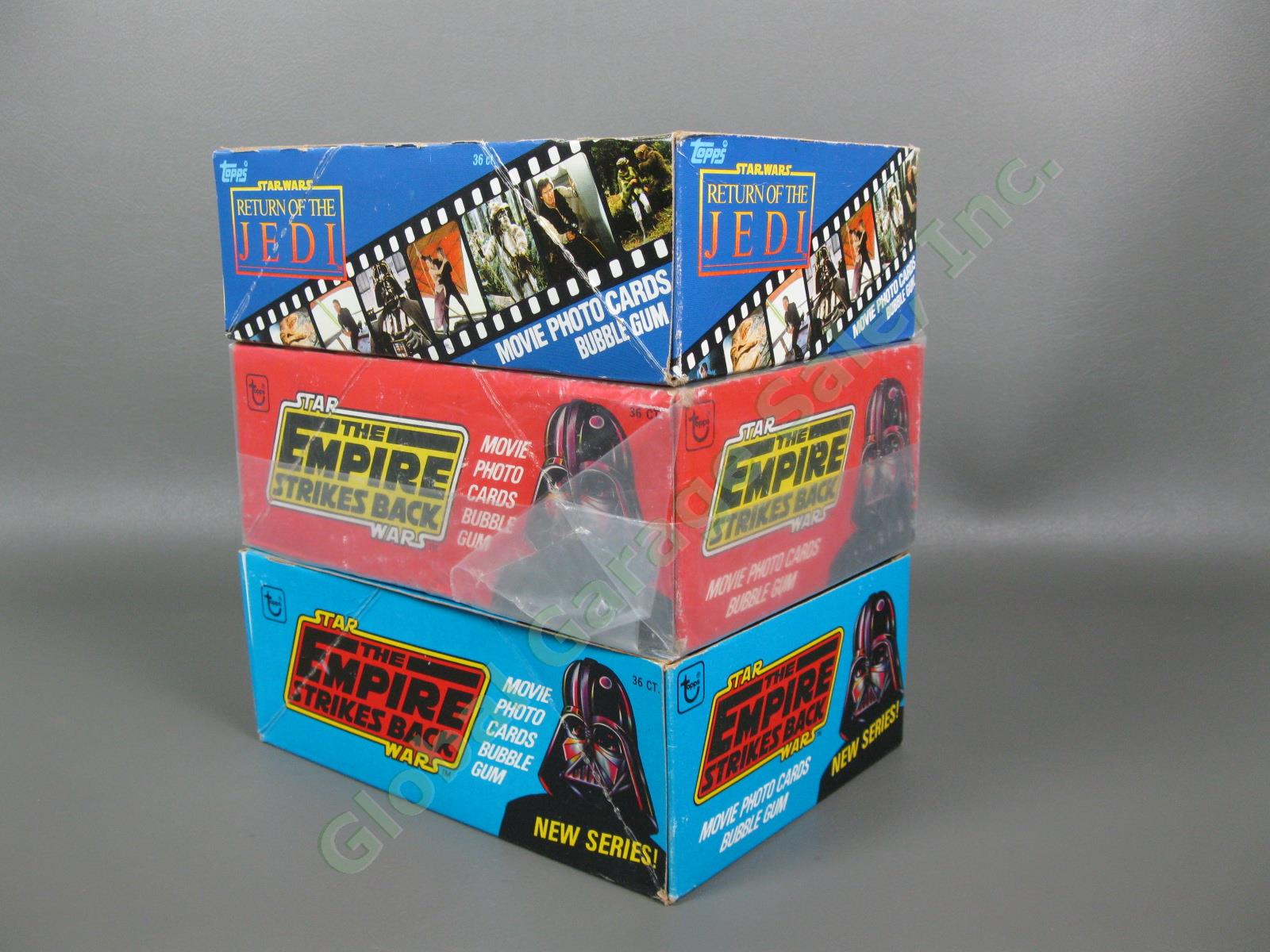 3 Star Wars Empire Strikes Back Return of the Jedi EMPTY Wax Pack Box Display NR 3