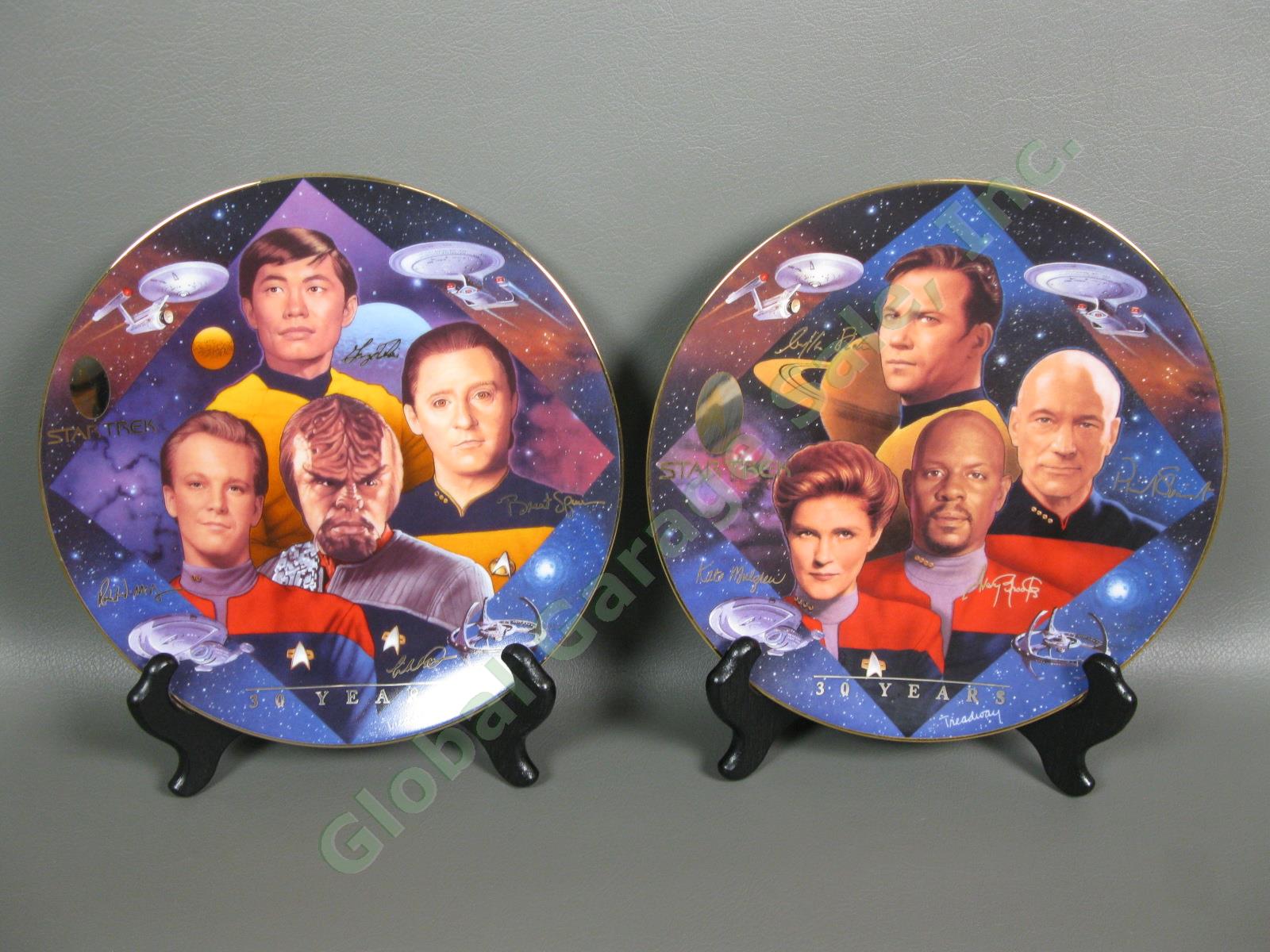 6 Star Trek 30 Years Hamilton Plate Set 24k Gold Rim Accents Engineers Tribute 3