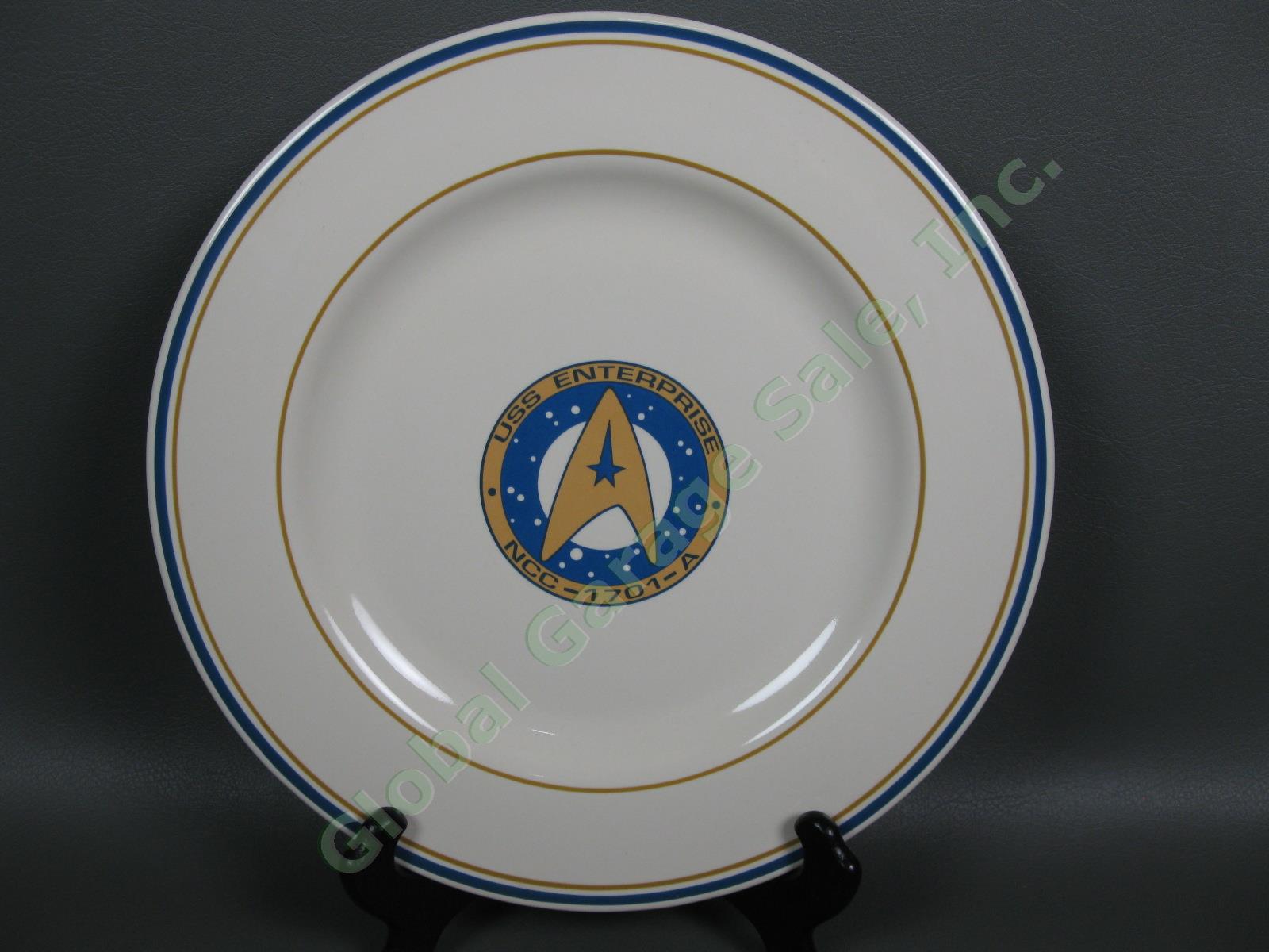 Star Trek Pfaltzgraff USS Enterprise NCC-1701A Dinner Plate Cup Saucer Glass Set 1