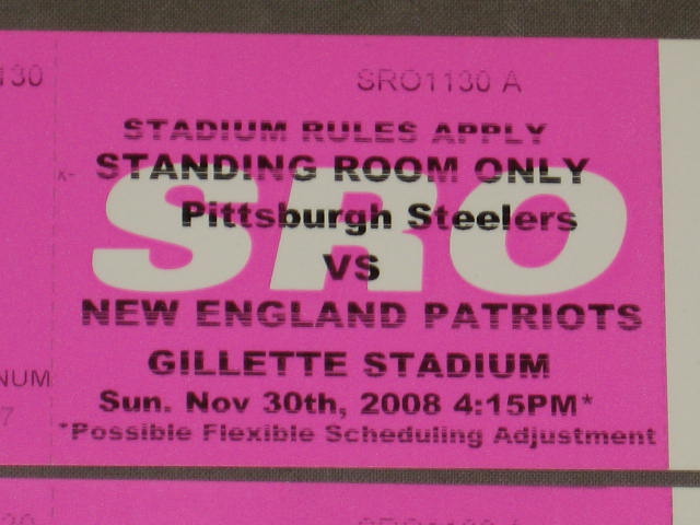 Patriots Steelers Tickets Tix 11/30 Nov 30th Gillette 1