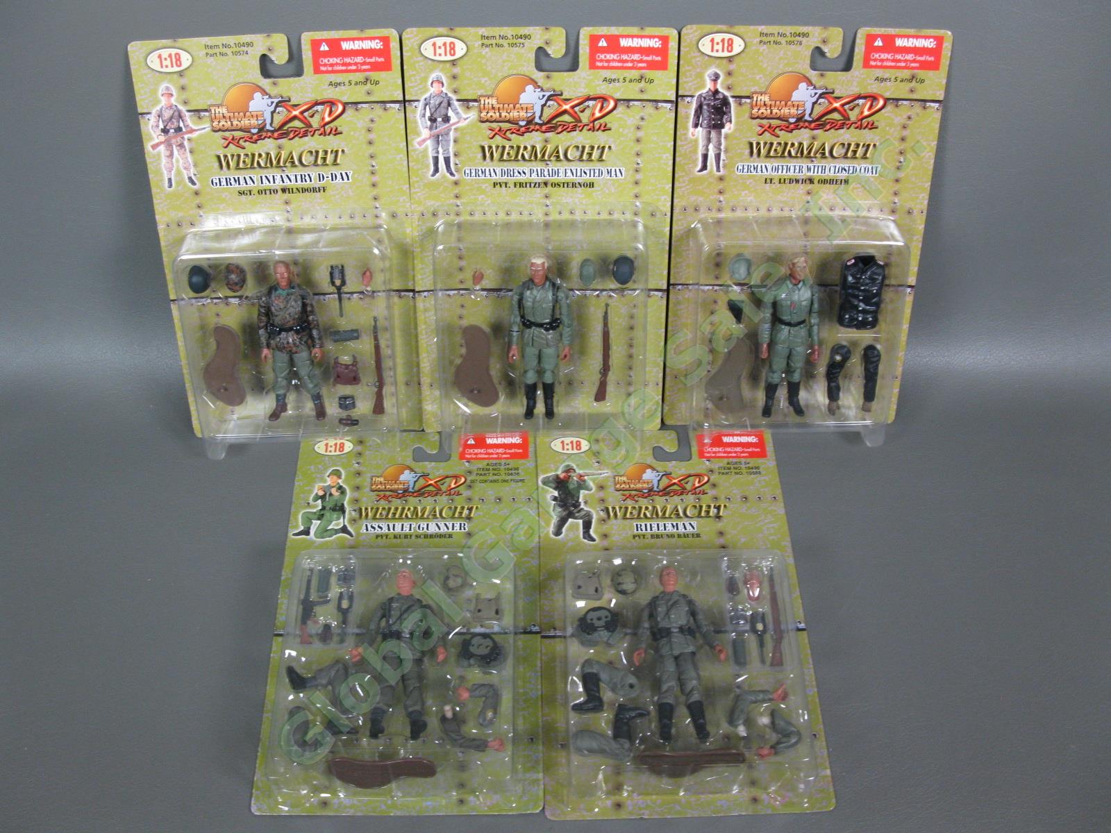 5 Ultimate Soldier XD 1/18 WWII German Wehrmacht Figure Set Gunner Infantry NR