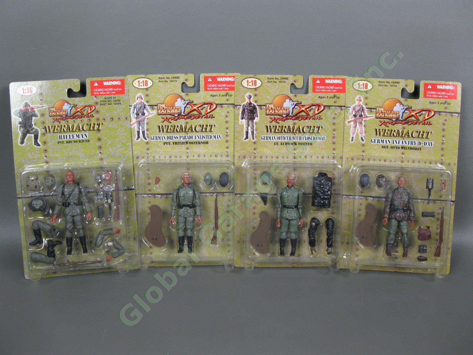 4 Ultimate Soldier XD 1/18 WWII German Wehrmacht Figure Set D-Day Infantry Lot