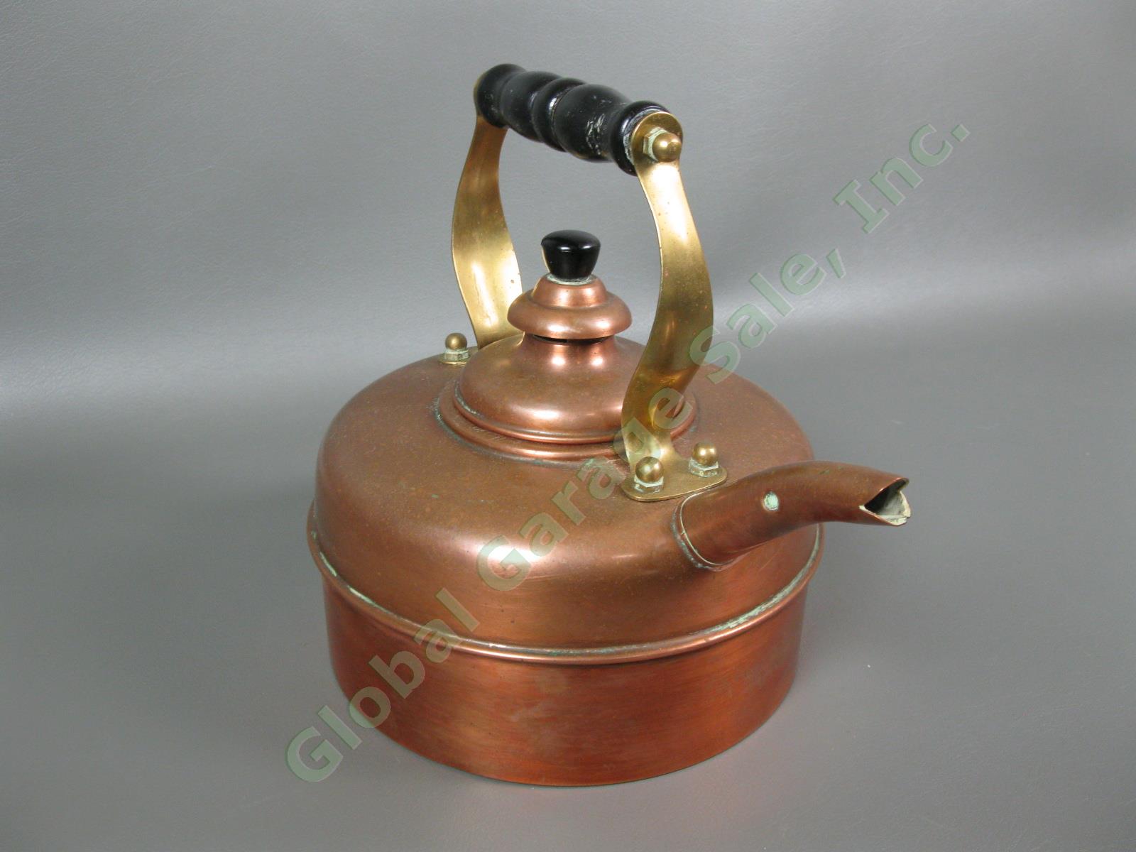 Vintage Simplex Patent Solid Copper Whistling Water Tea Kettle England 400709 NR 2