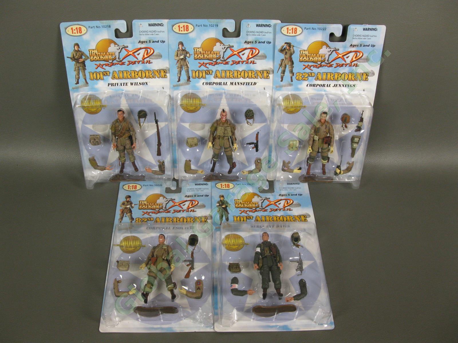 5 Ultimate Soldier XD 1/18 WWII US Army 101st 82nd Airborne Paratrooper Set NR