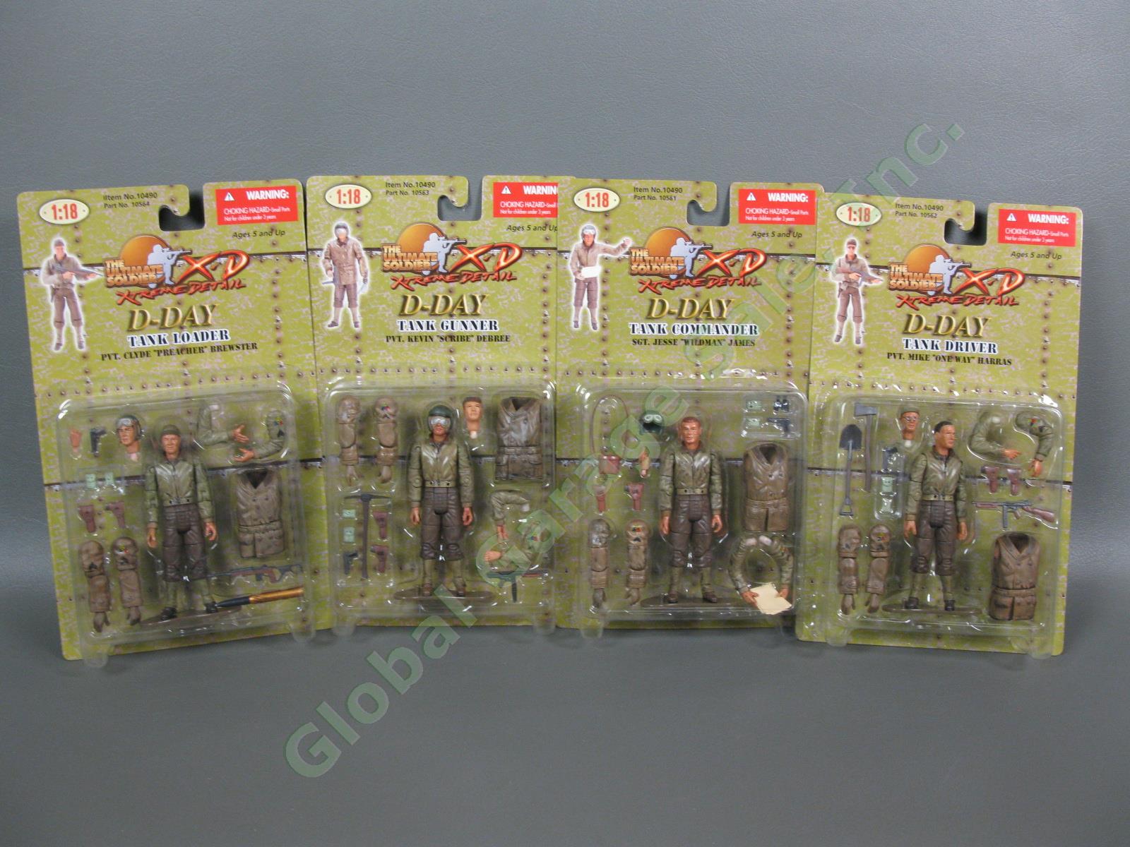 4 Ultimate Soldier XD 1/18 COMPLETE WWII D-Day US Army Tank Squad Team SET Lot