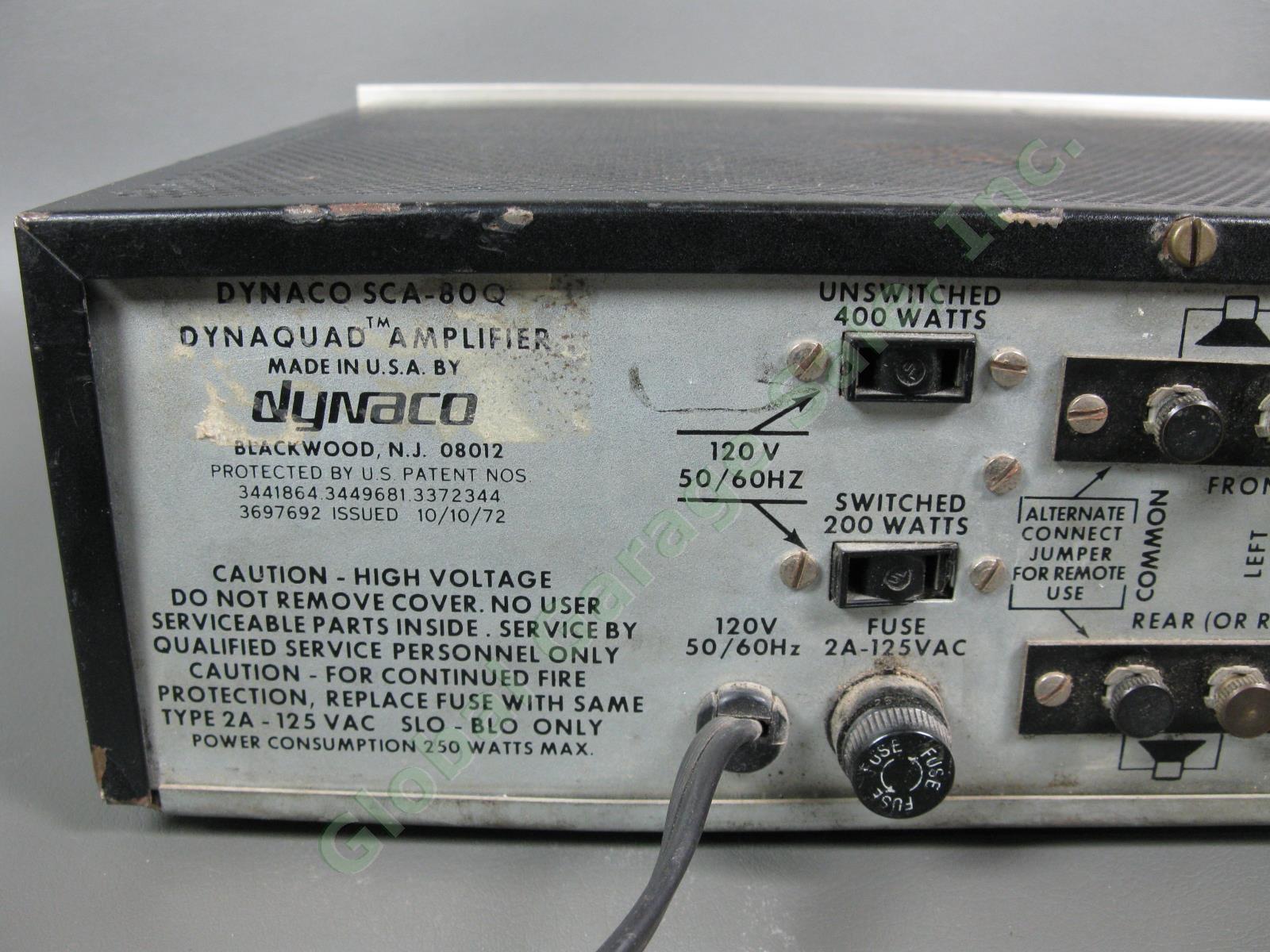 Vintage Dynaco SCA-80Q 4-Dimensional Integrated HiFi Amplifier for Parts/Repair 4