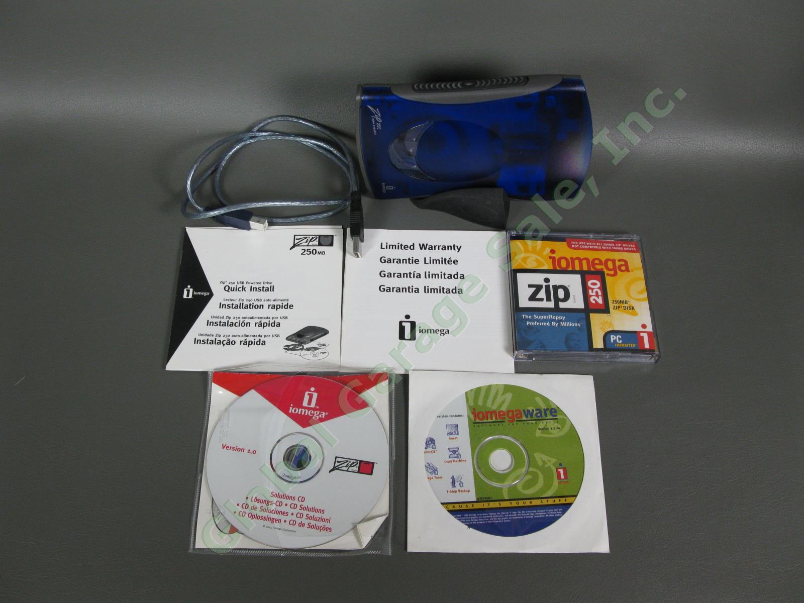 Iomega Zip 250 MB External Drive USB Powered Software Guide Disk Z250USBPCMBP NR