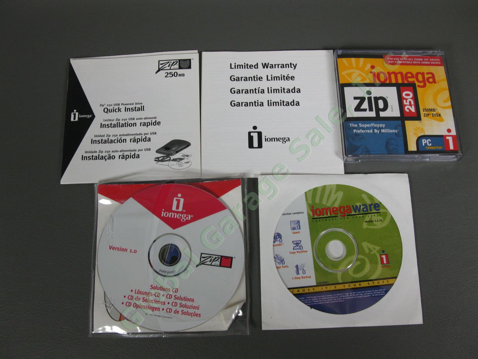 Iomega Zip 250 MB External Drive USB Powered Software Guide Disk Z250USBPCMBP NR 2