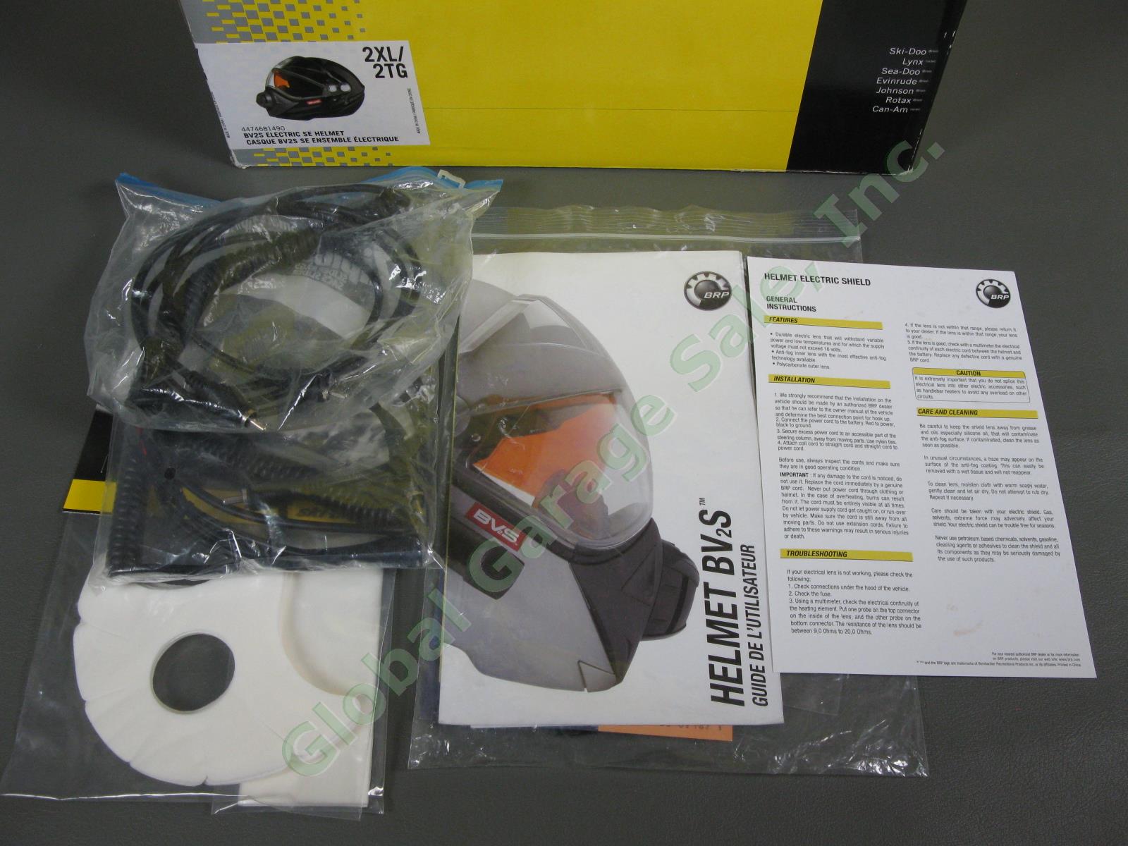 BRP BV2S Electric SE 2XL Advanced Tec DOT Snowmobile Helmet Heated Face Shield 9