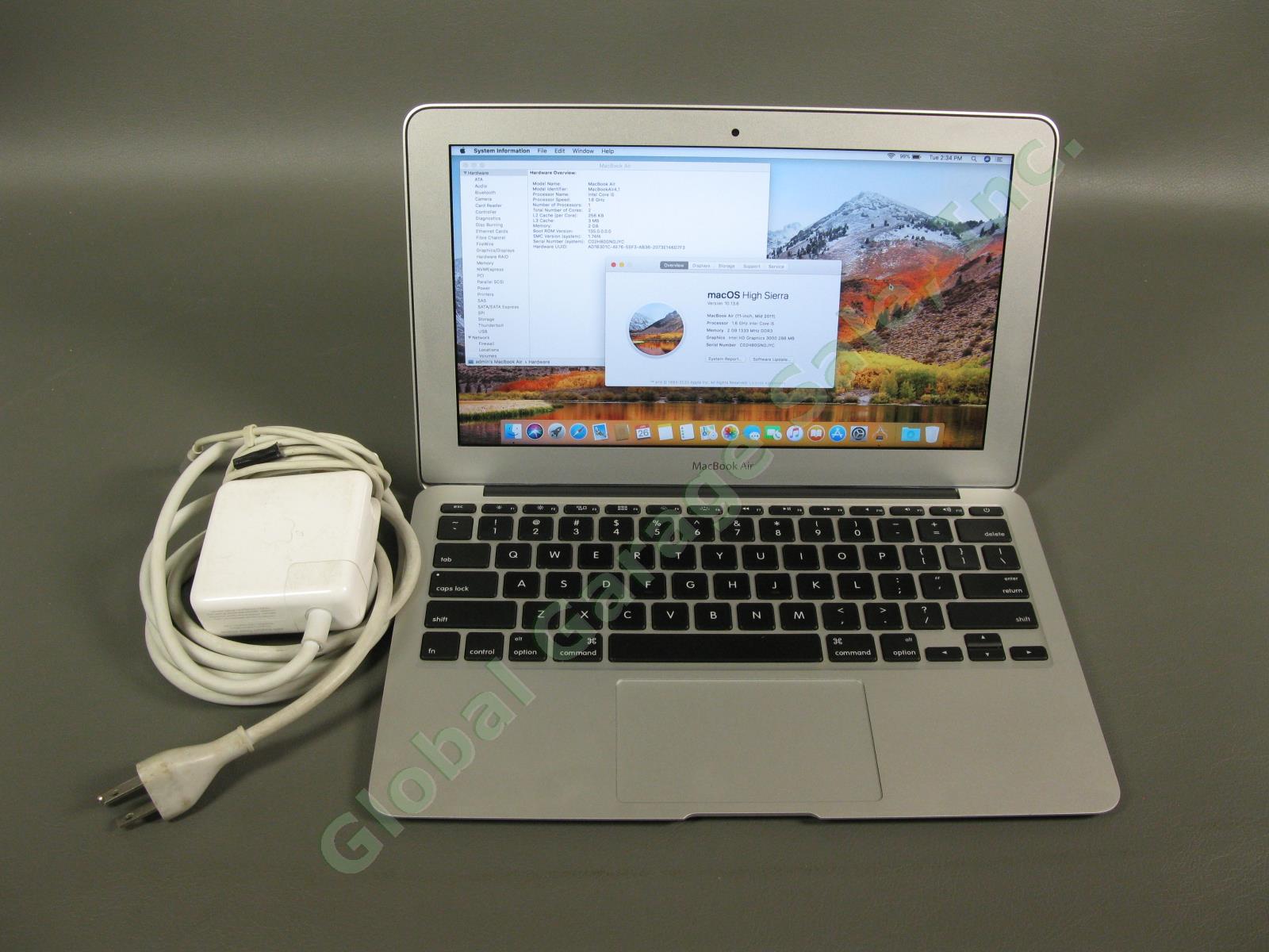 2011 Apple MacBook Air A1370 MC968LL/A 11" Inch Core i5 1.6Ghz 2GB RAM 64GB SSD