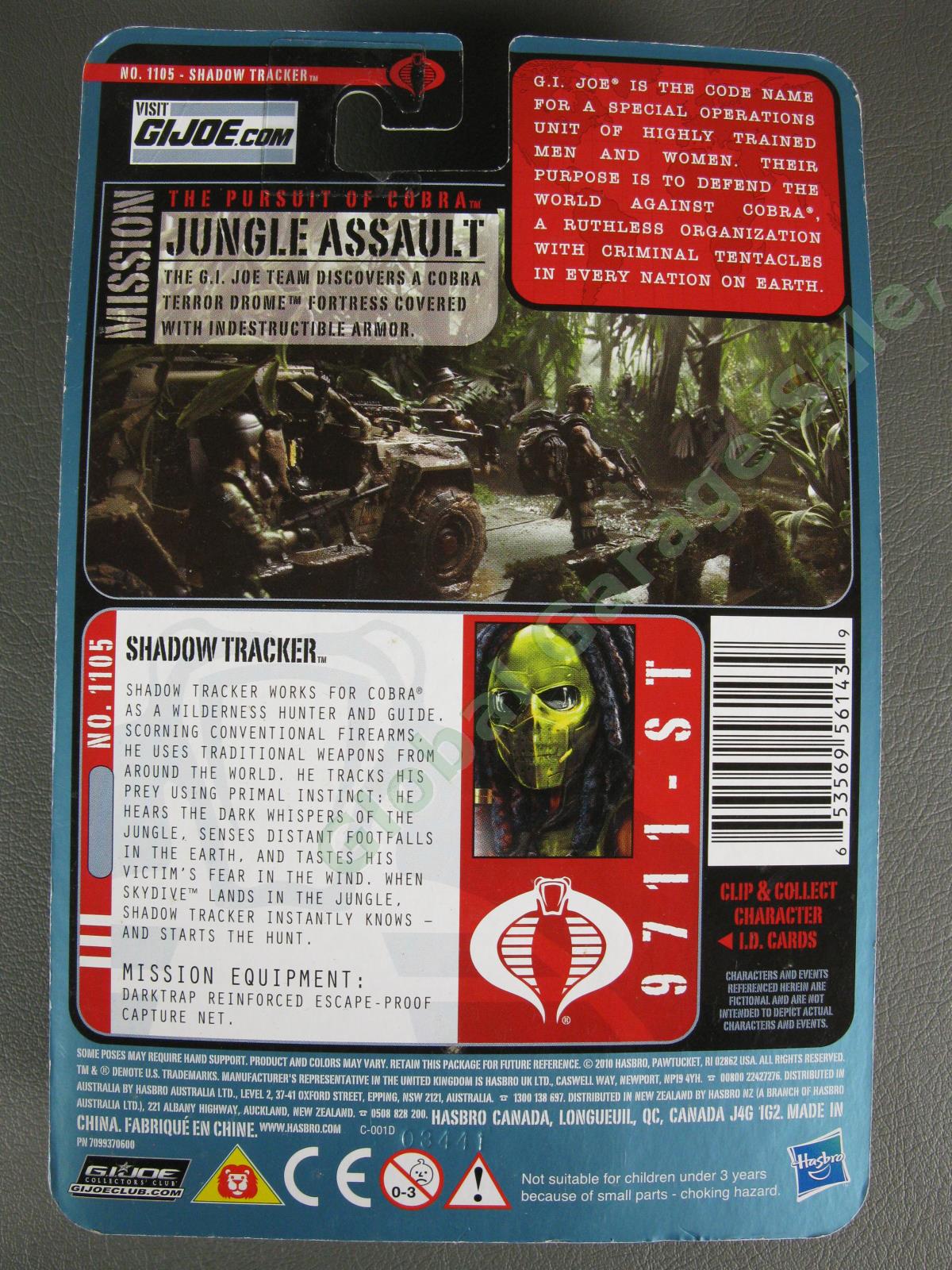 MOC 2011 GI Joe Pursuit of Cobra Jungle Assault 1105 Shadow Tracker v1 Sealed NR 1