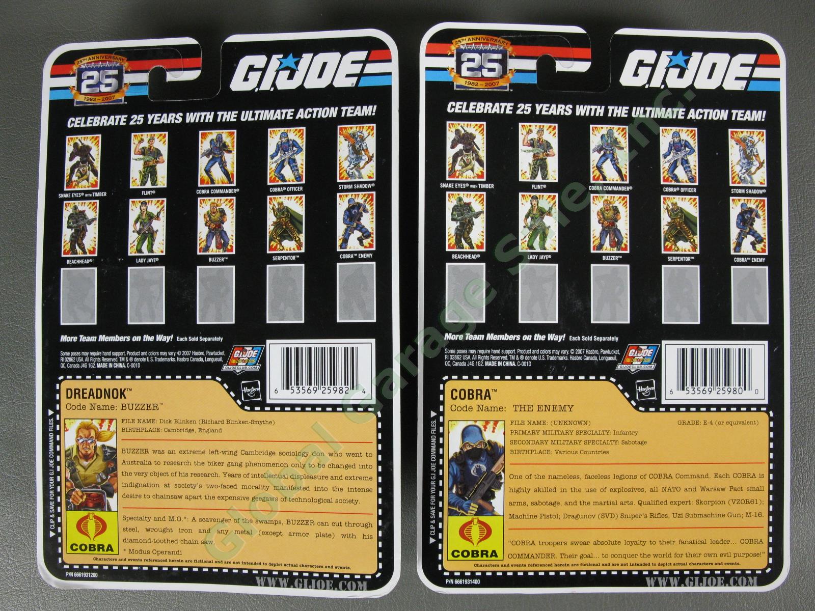 4 2007 GI Joe 25th Anniversary Cobra Emperor Commander Dreadnok Buzzer Infantry 4