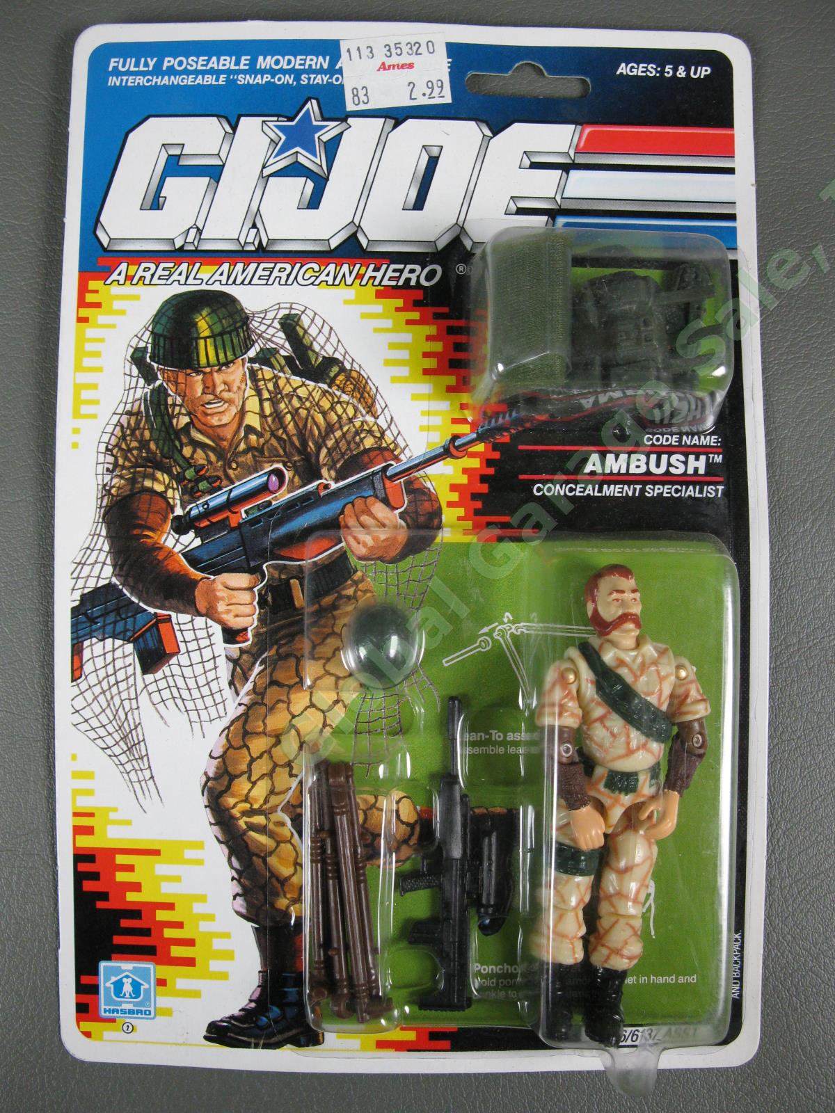 MOC 1990 GI Joe Ambush v1 Concealment Specialist FACTORY SEALED Complete Figure
