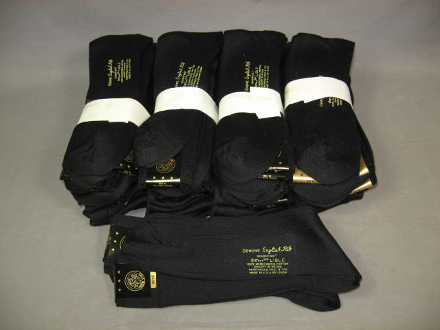 52 NEW Pair Mens Gold Medal Black Cotton Dress Socks 12 1