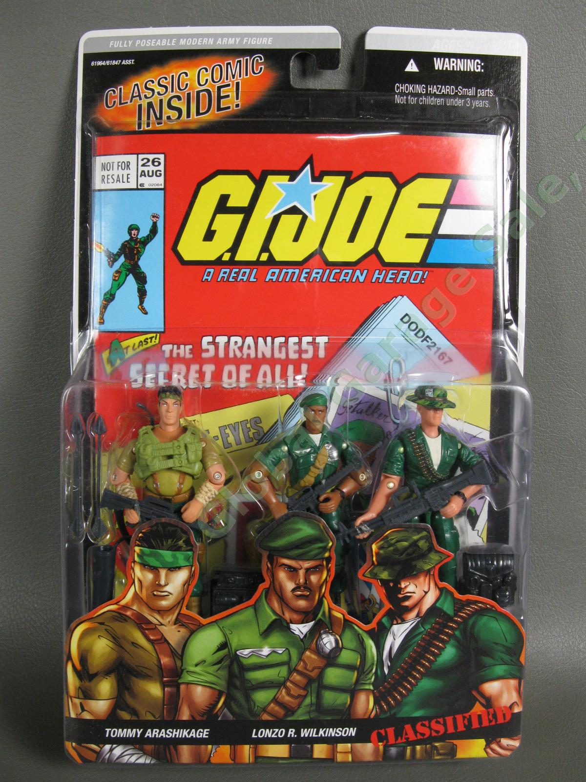 2006 GI Joe Comic 3 Pack CLASSIFIED Snake Eyes SGT Stalker Storm Shadow SEALED