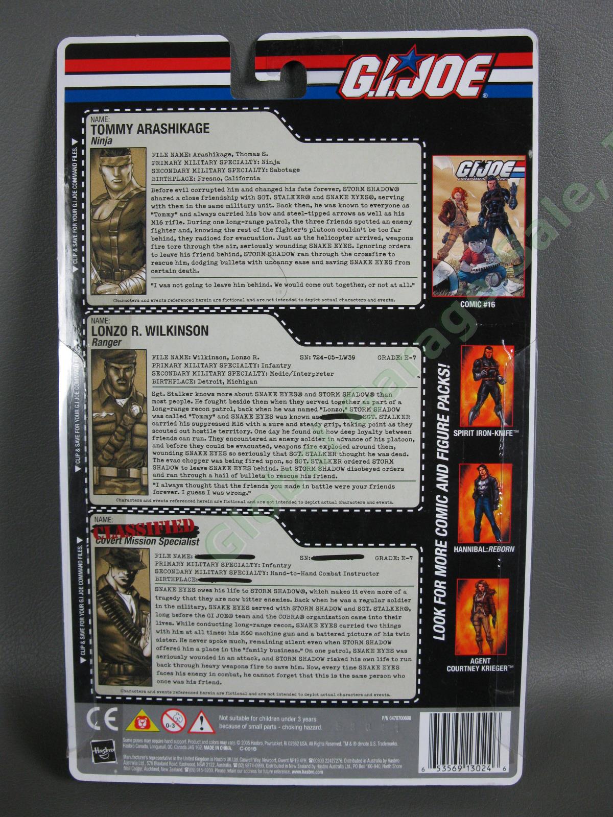 2006 GI Joe Comic 3 Pack CLASSIFIED Snake Eyes SGT Stalker Storm Shadow SEALED 1