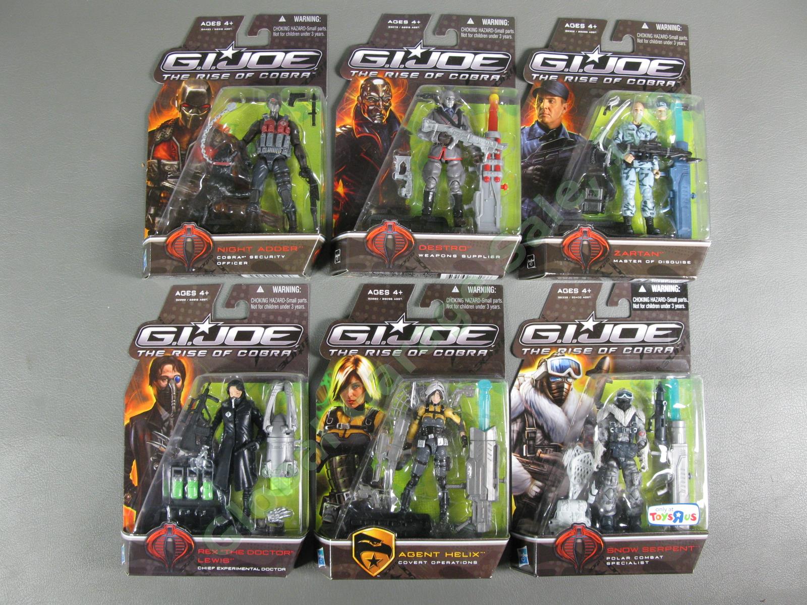 6 MOC GI Joe Rise of Cobra Figure LOT Zartan Destro Night Adder Snow Serpent Set