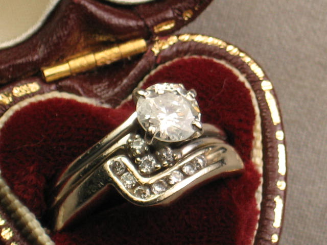 14k White Gold Round Brilliant Cut Diamond Ring .70 ct+ 1