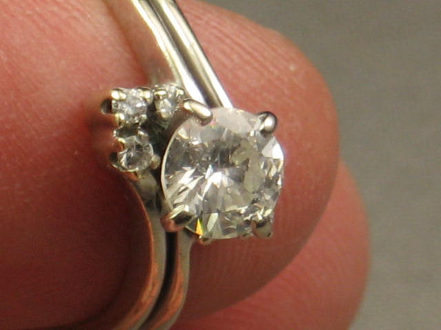 14k White Gold Round Brilliant Cut Diamond Ring .70 ct+ 5