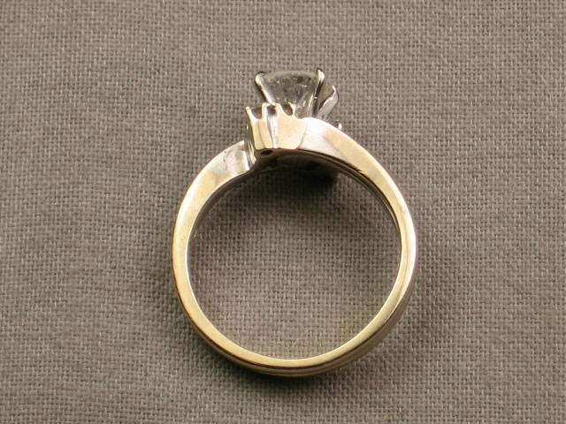 14k White Gold Round Brilliant Cut Diamond Ring .70 ct+ 7