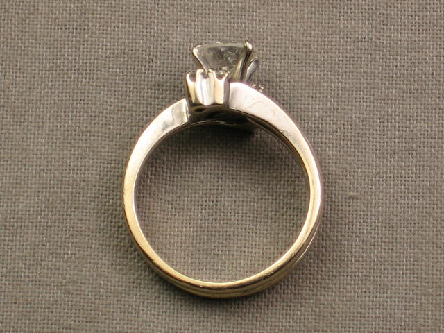14k White Gold Round Brilliant Cut Diamond Ring .70 ct+ 8