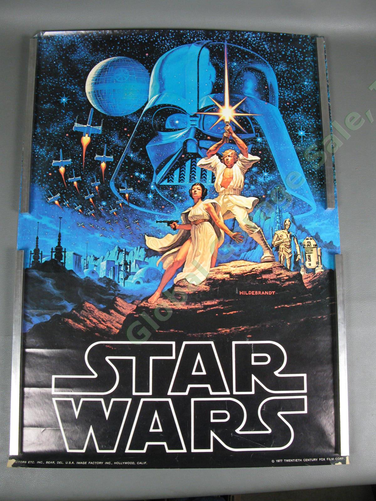 ORIGINAL 1977 Star Wars New Hope Hildebrandt 20th Century Fox Film Poster 28x20"