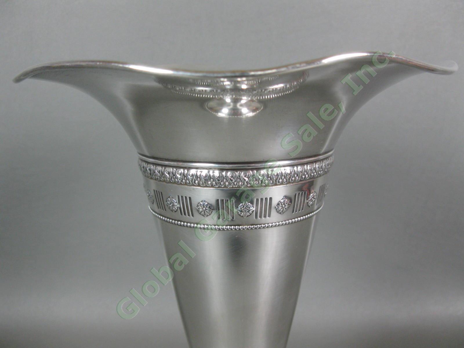 Antique Matthews Co Sterling Silver 925 10 Inch Trumpet Vase 1460 Newark NJ 16oz 1