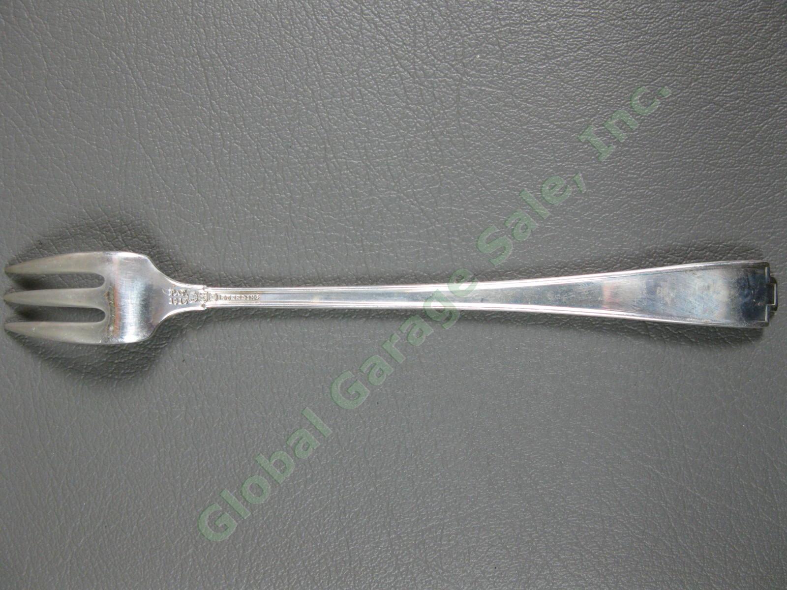 8 Antique Sterling Silver Gorham Etruscan 5 3/8" Oyster Fork Set 117 Grams NR 2