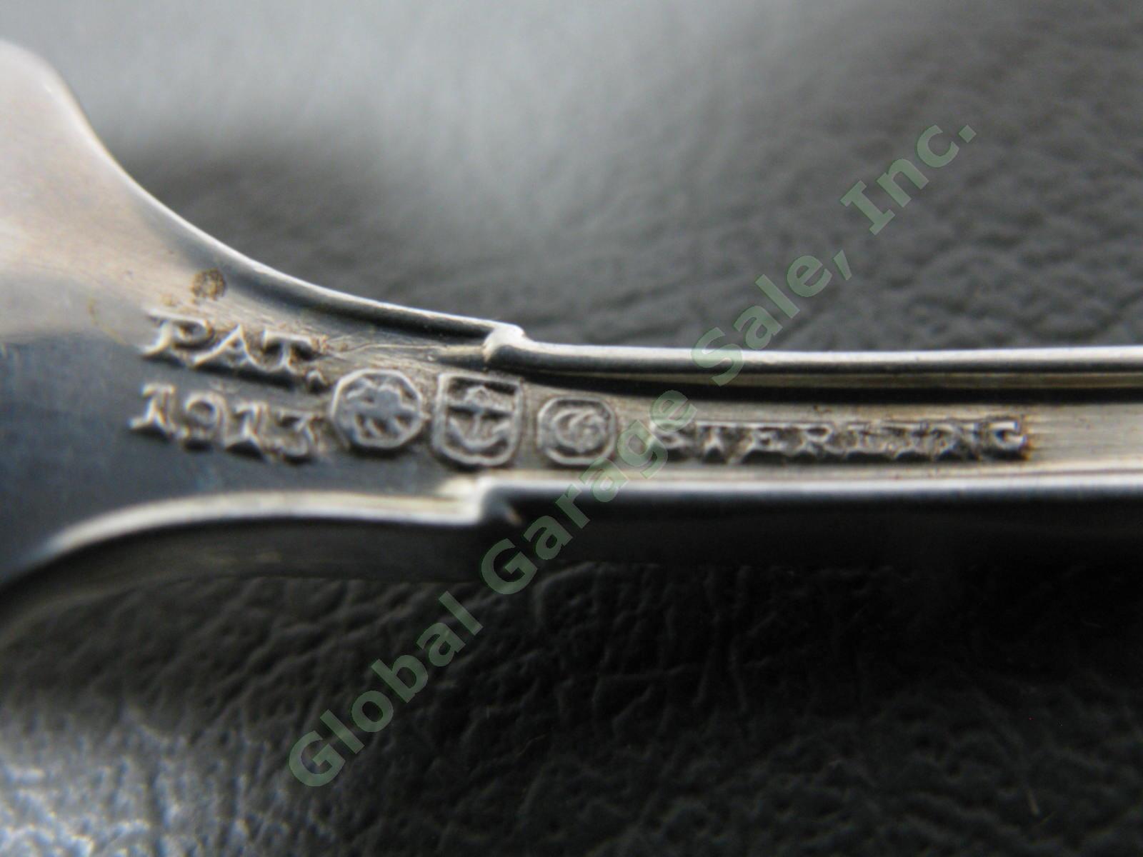 8 Antique Sterling Silver Gorham Etruscan 5 3/8" Oyster Fork Set 117 Grams NR 3