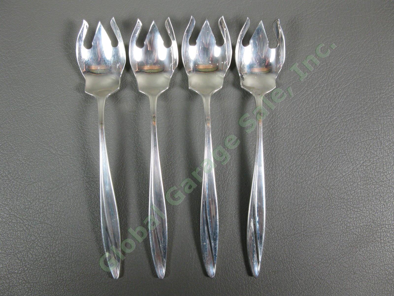 4 Gorham Firelight Sterling Silver 5 1/2" Ice Cream Fork Spoon Set 110 Grams NR
