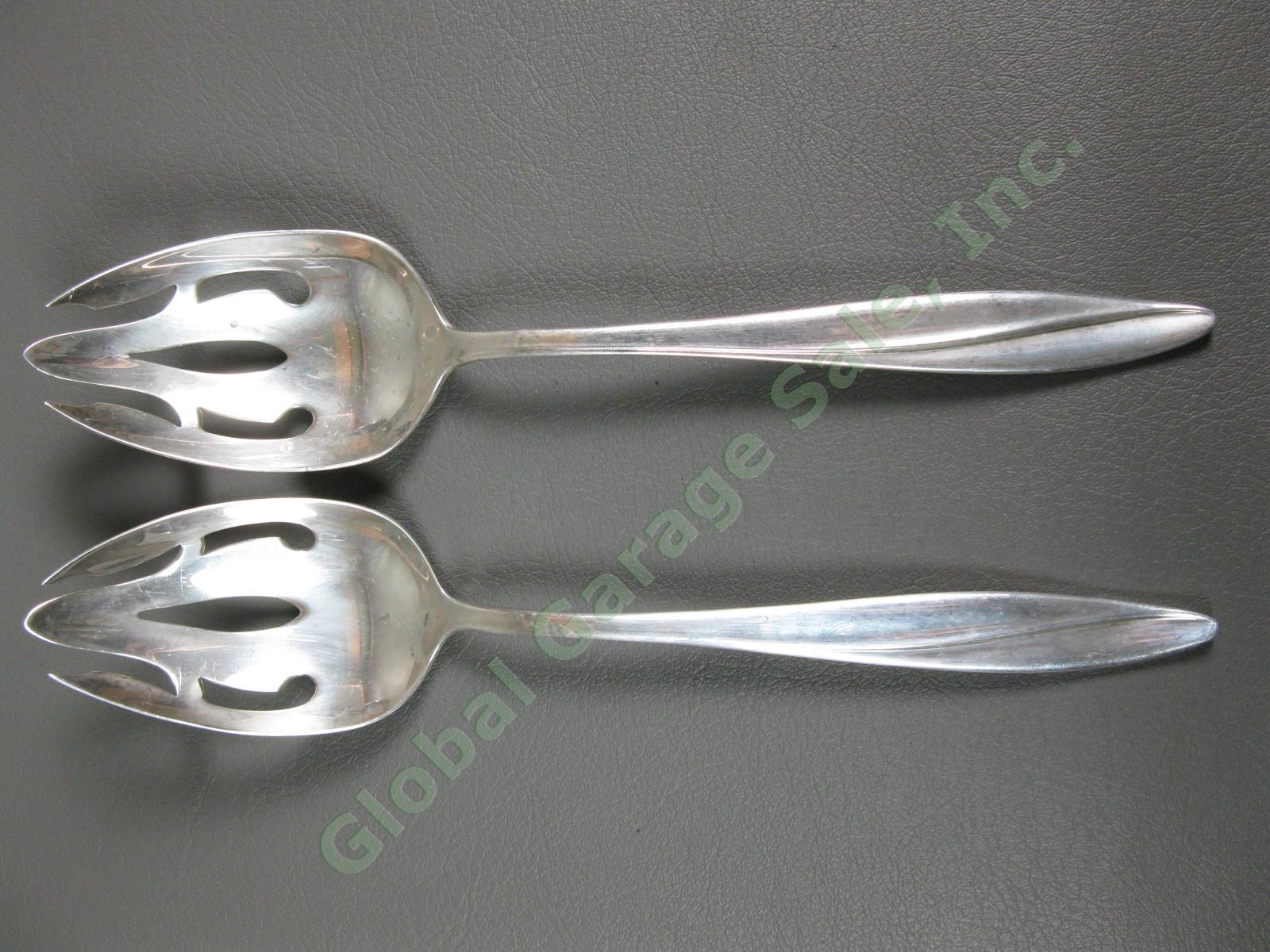 2 Sterling Silver Gorham Firelight Pierced Tablespoon Serving Spoon Set 118 Gram