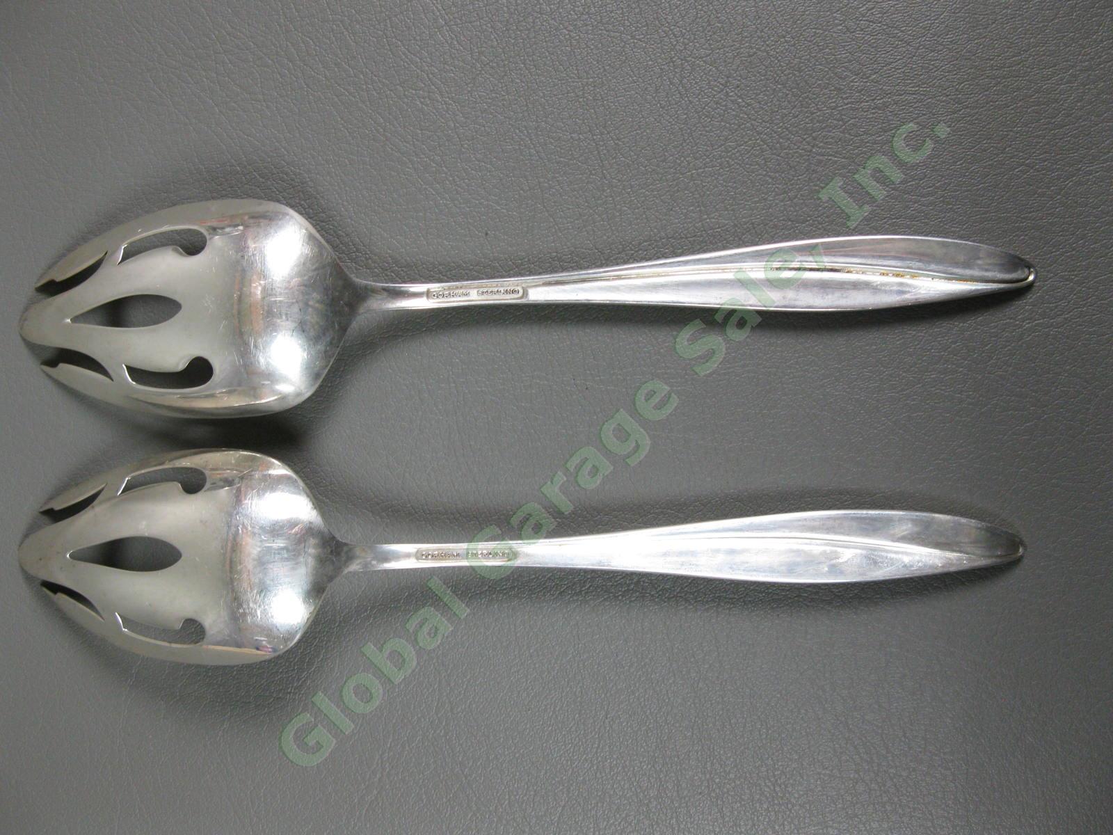 2 Sterling Silver Gorham Firelight Pierced Tablespoon Serving Spoon Set 118 Gram 1