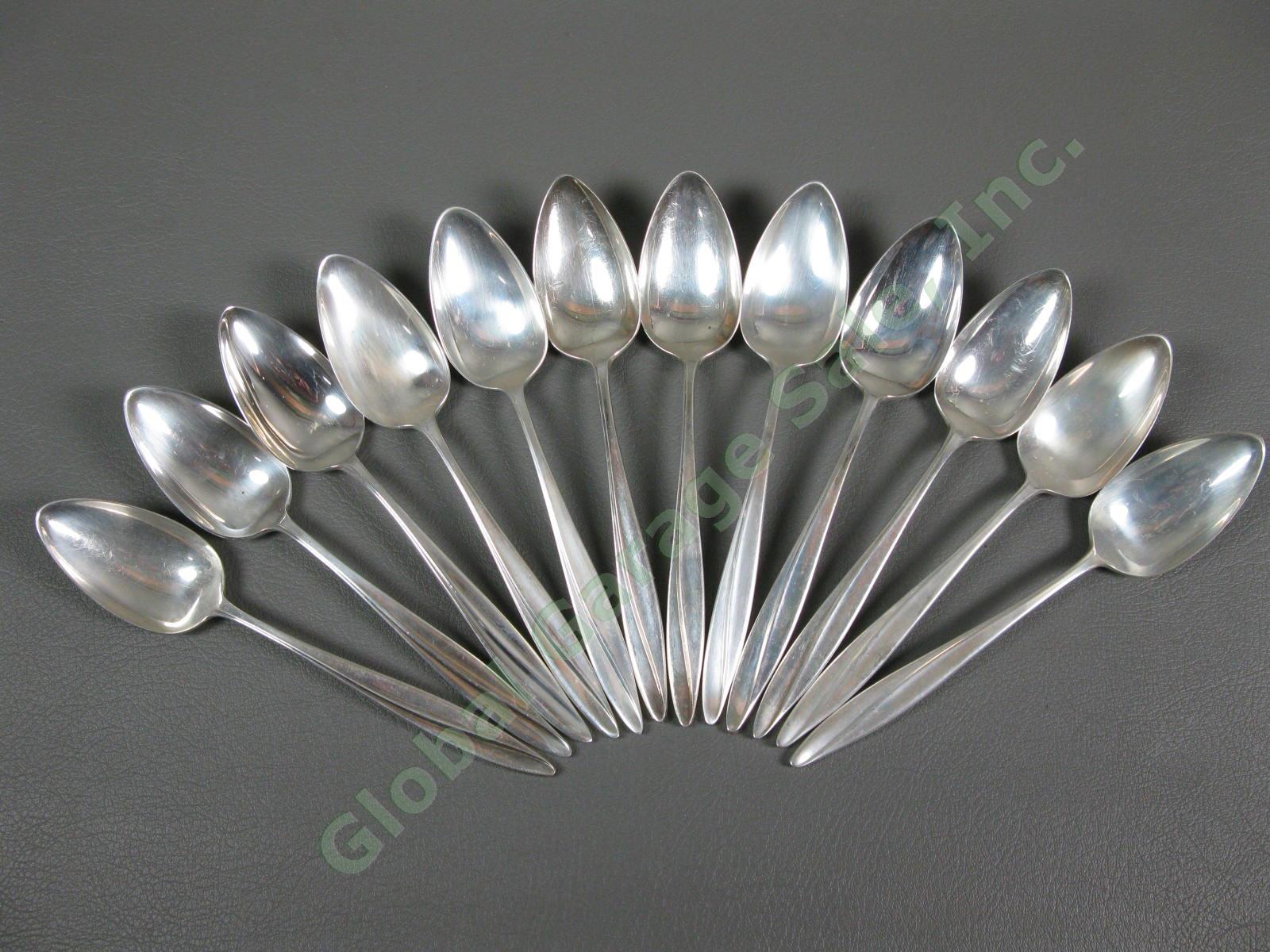 12 Gorham Firelight Sterling Silver 6 1/8" Teaspoon Spoon Set 401 Grams 925 NR