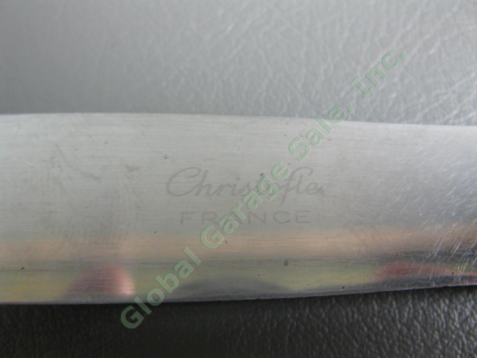 8 Antique 1890 Christofle France Perles Pearls Silverplate 3 Fork 5 Knife Set NR 4