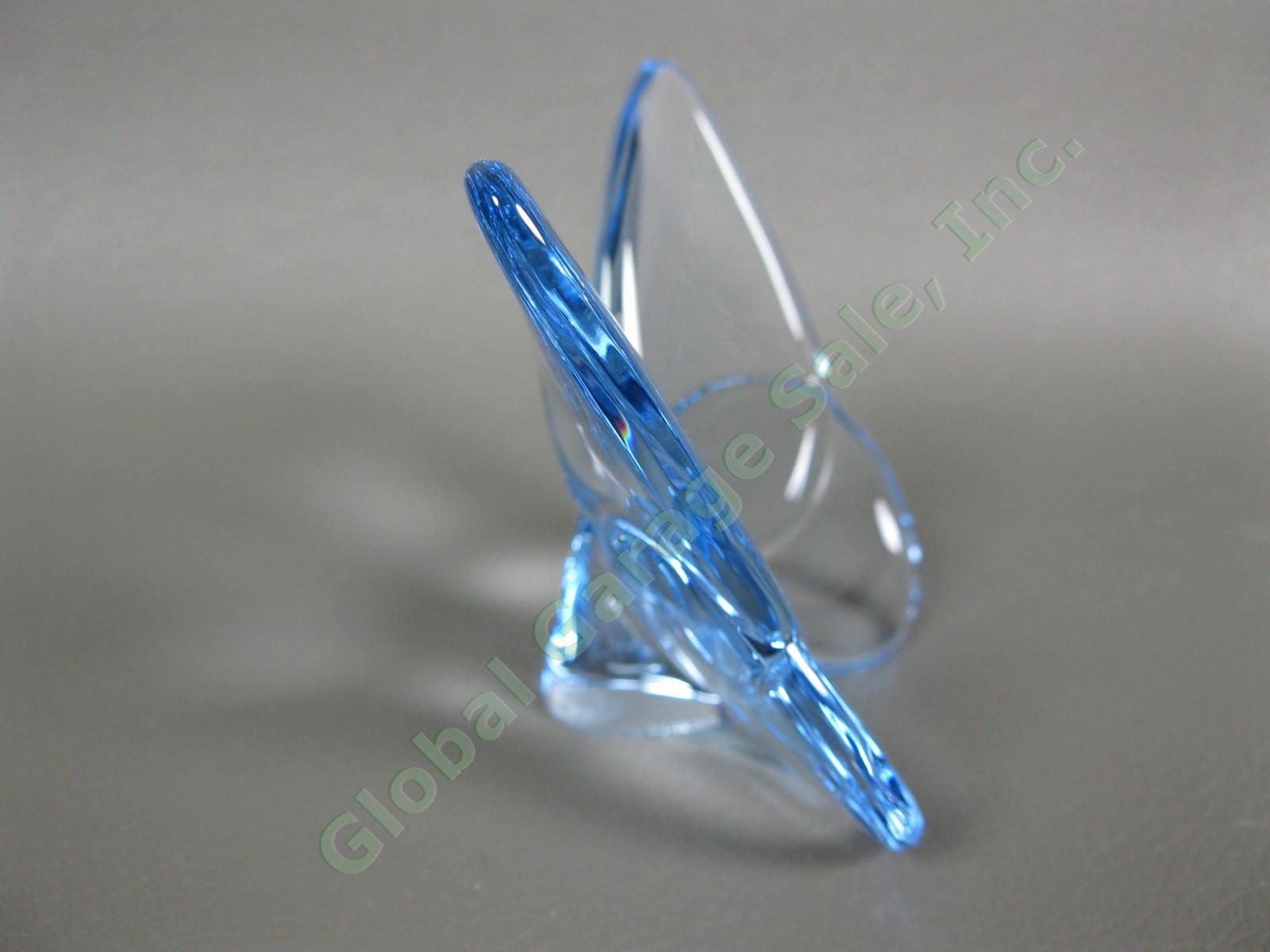 Baccarat Papillon Lucky Butterfly RARE Light Sky Blue 2.5" Crystal Glass Perfect 1