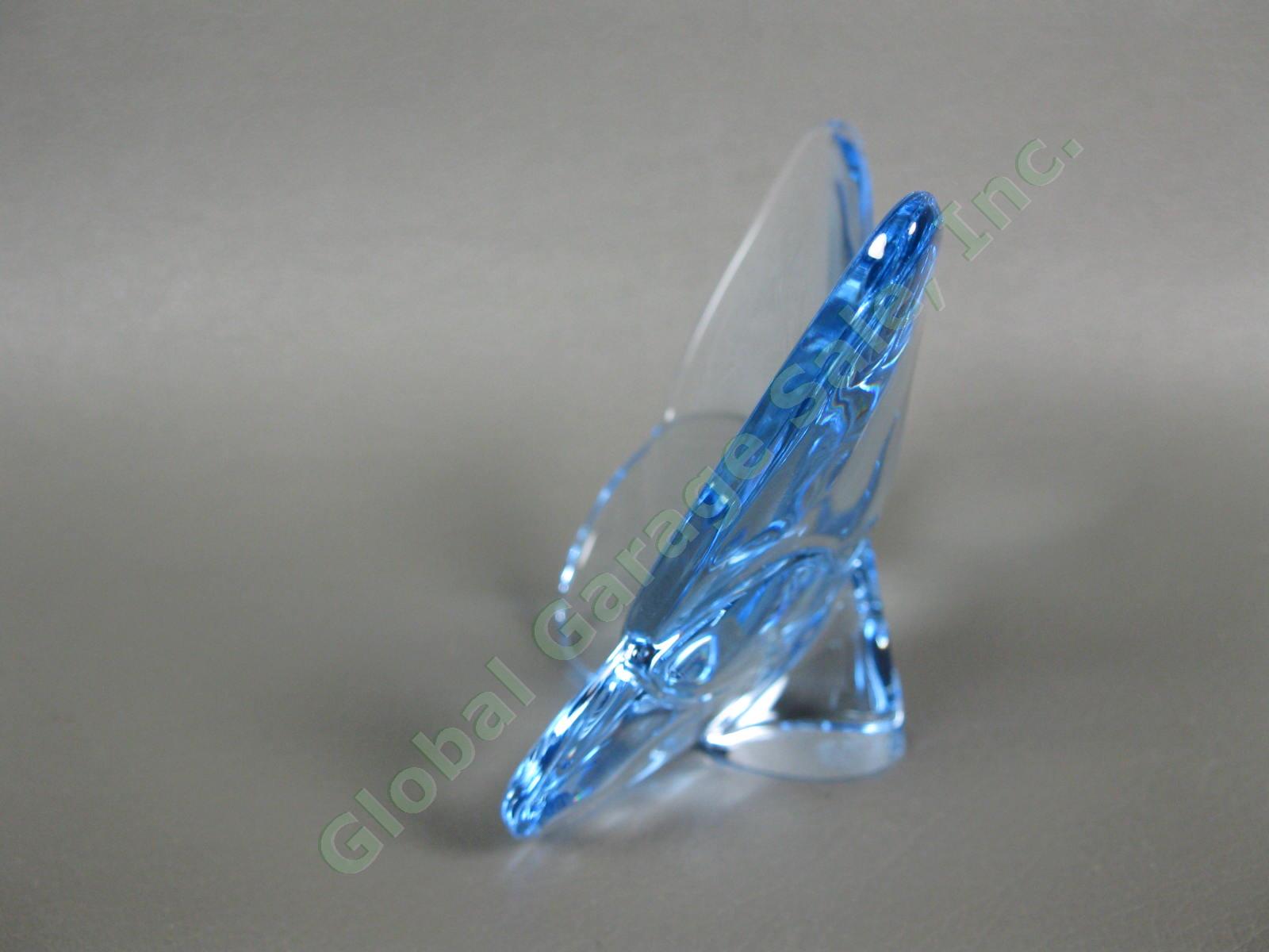 Baccarat Papillon Lucky Butterfly RARE Light Sky Blue 2.5" Crystal Glass Perfect 3