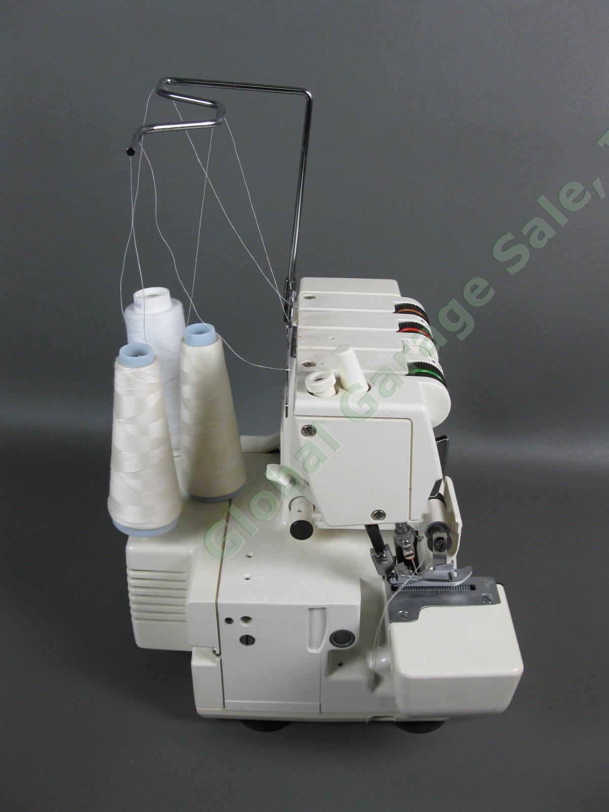 Singer Ultralock 14U32A Serger Sewing Machine Tested Runs Great Pedal Power Cord 3