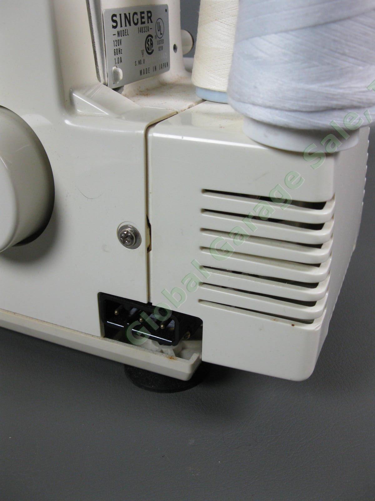 Singer Ultralock 14U32A Serger Sewing Machine Tested Runs Great Pedal Power Cord 5