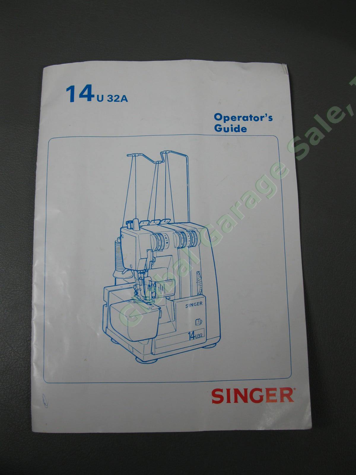 Singer Ultralock 14U32A Serger Sewing Machine Tested Runs Great Pedal Power Cord 7