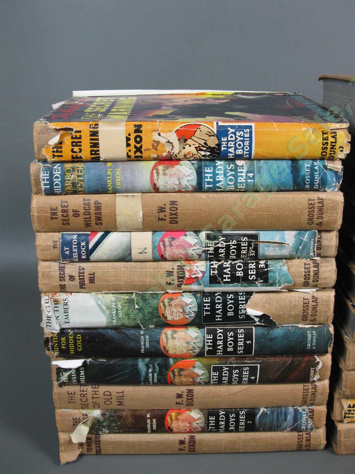 22 VINTAGE Hardy Boys Mystery Brown Hardcover Book Collection Set 1931-1960s LOT 1