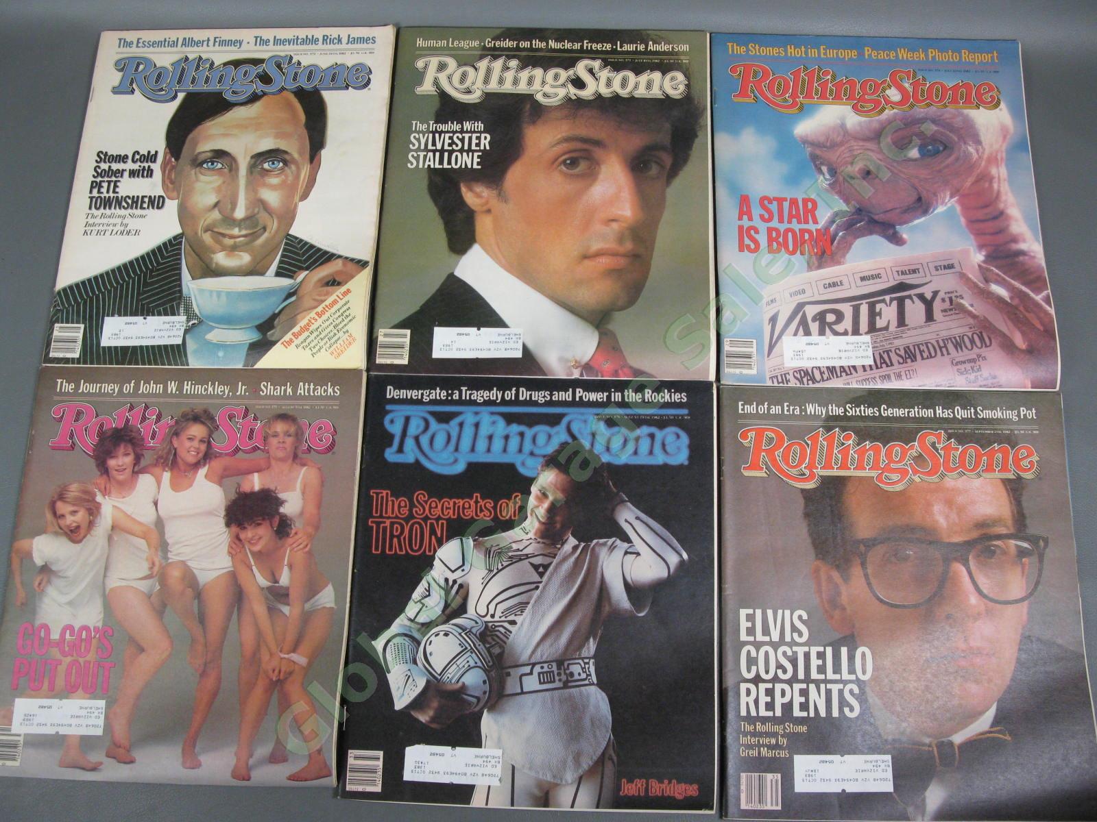 25 COMPLETE VINTAGE 1982 Rolling Stone Magazine Collection Set LOT Full Year Run 2