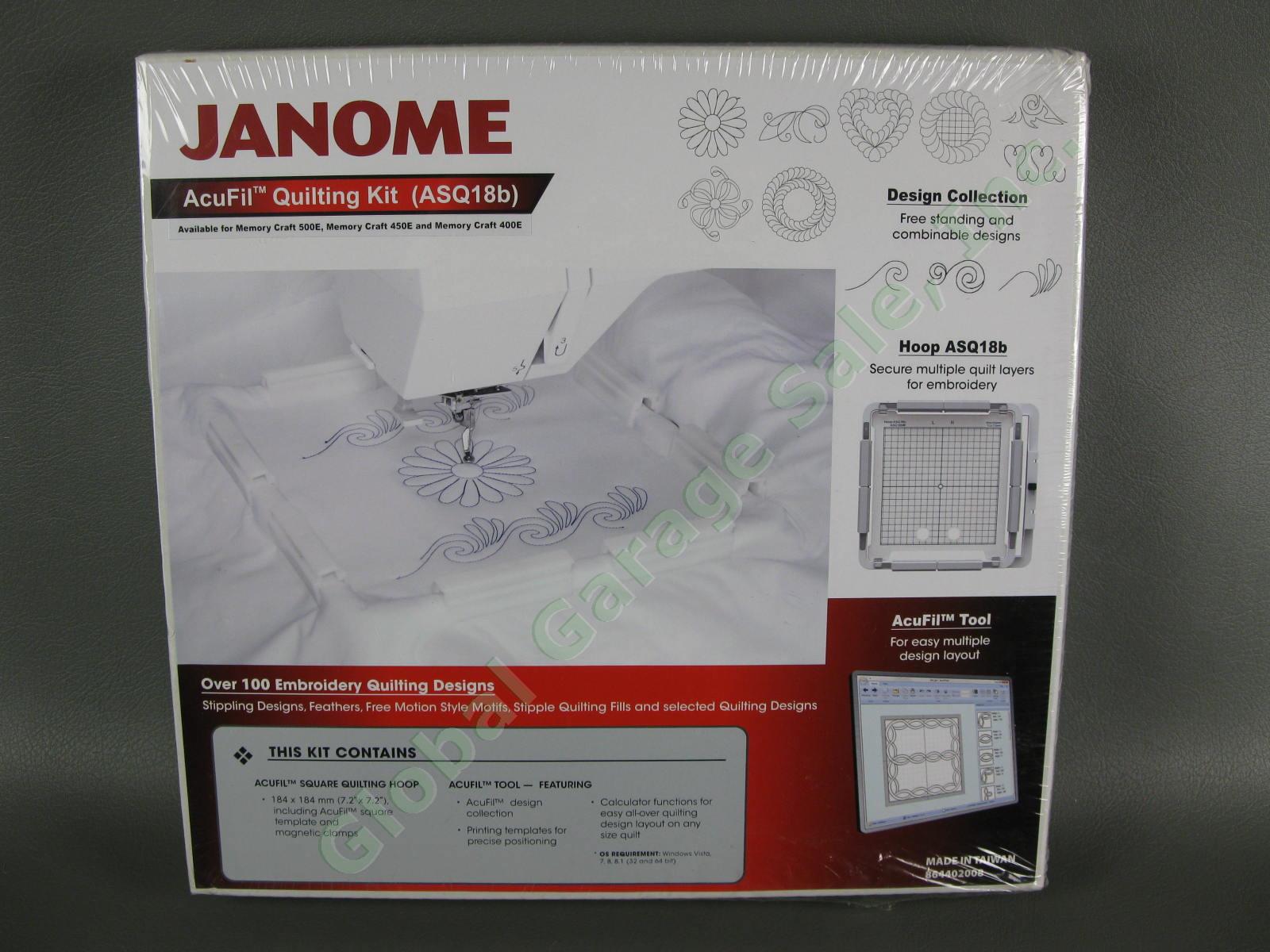 New Janome AcuFil Quilting Kit ASQ18b 864402008 Memory Craft MC400E 450E 500E