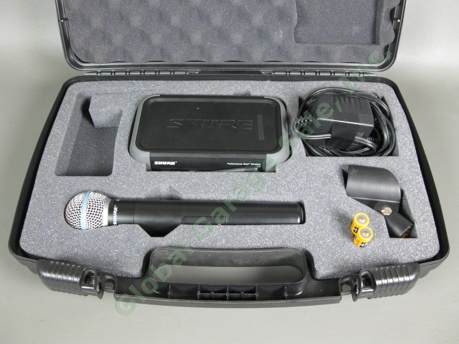 Shure Performance Gear PGX4 Wireless Receiver PGX2 Microphone Beta 58A Cap NR