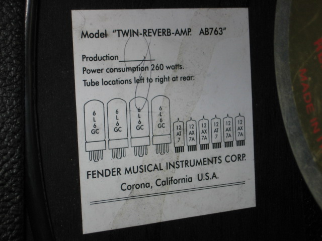 Fender 65 Twin Reverb Reissue Guitar Amp Amplifier + NR 12