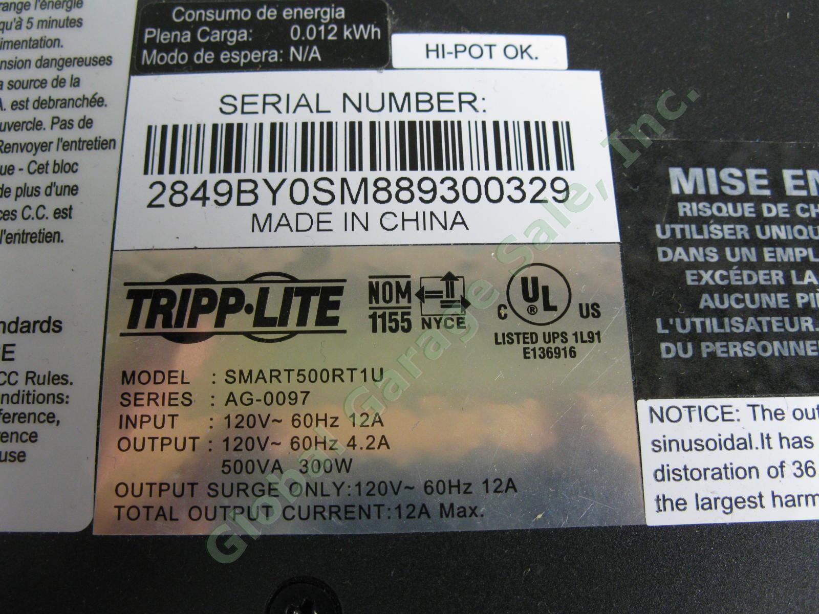 Tripp Lite SmartPro UPS 1U Rack Tower Smart500RT1U 500VA 300W 120V 7 Outlet Line 6