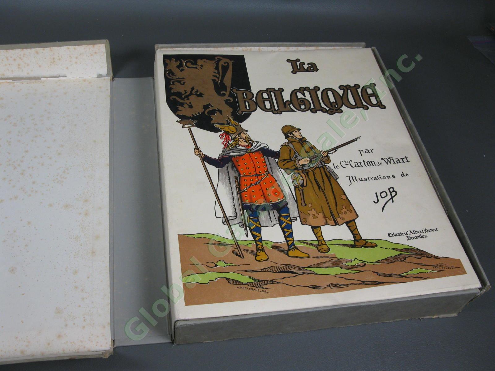 RARE La Belgique Carton De Wiart Job Illustrations Belgium History Book French 1