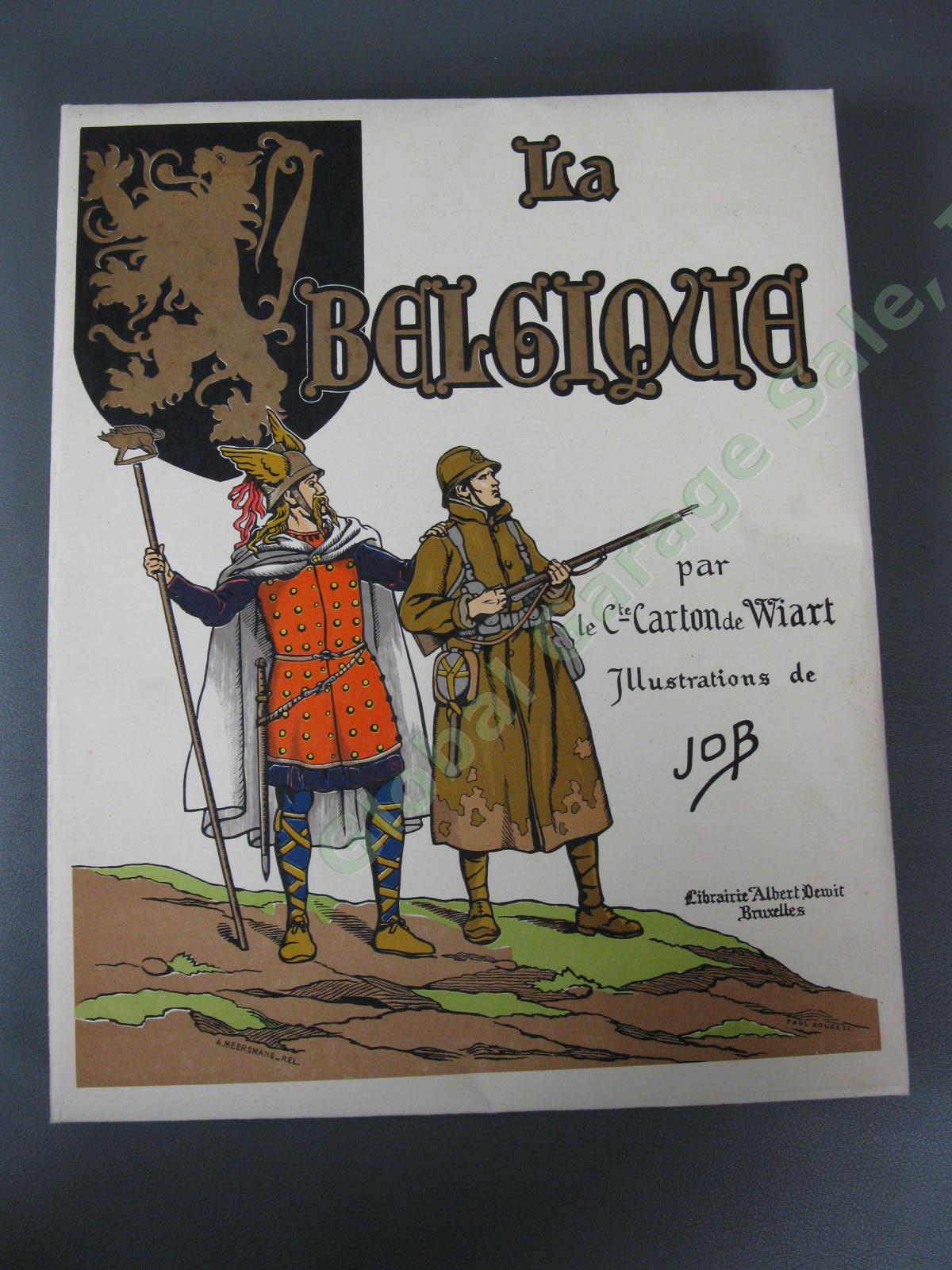 RARE La Belgique Carton De Wiart Job Illustrations Belgium History Book French 2