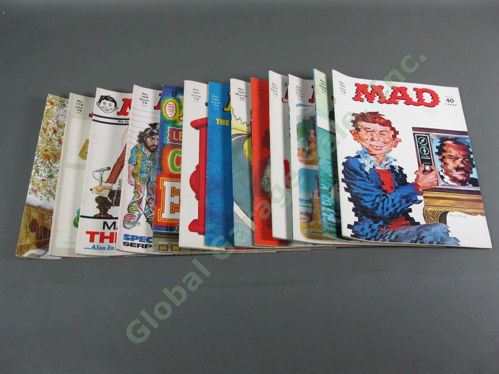 46 VINTAGE MAD Magazine Comic Book LOT Nice Run 1970-1975 136-168 Set Specials 5