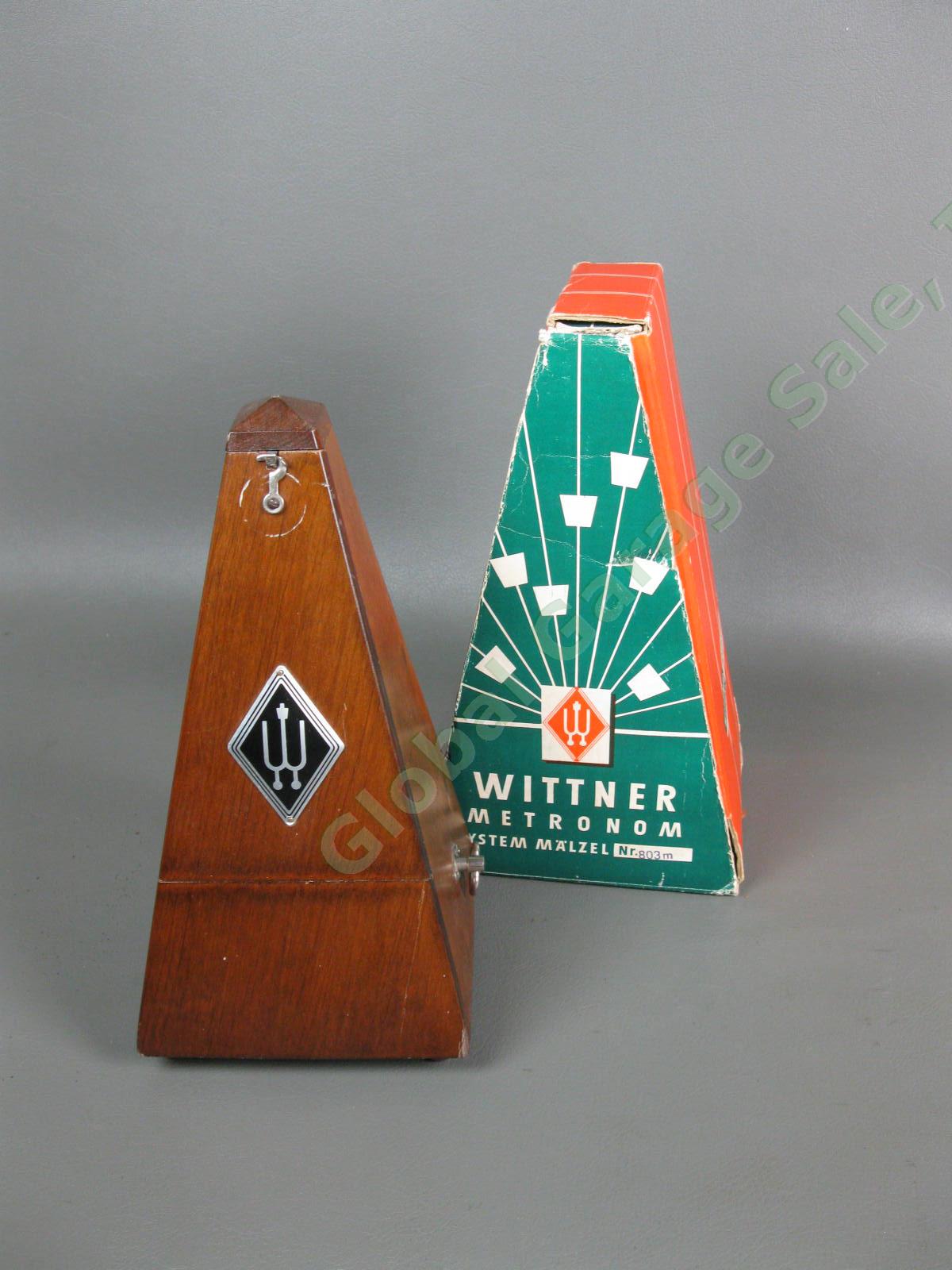 Vintage Wittner Metronome 803m Germany Wood Pyramid Adjustable Speed WORKING